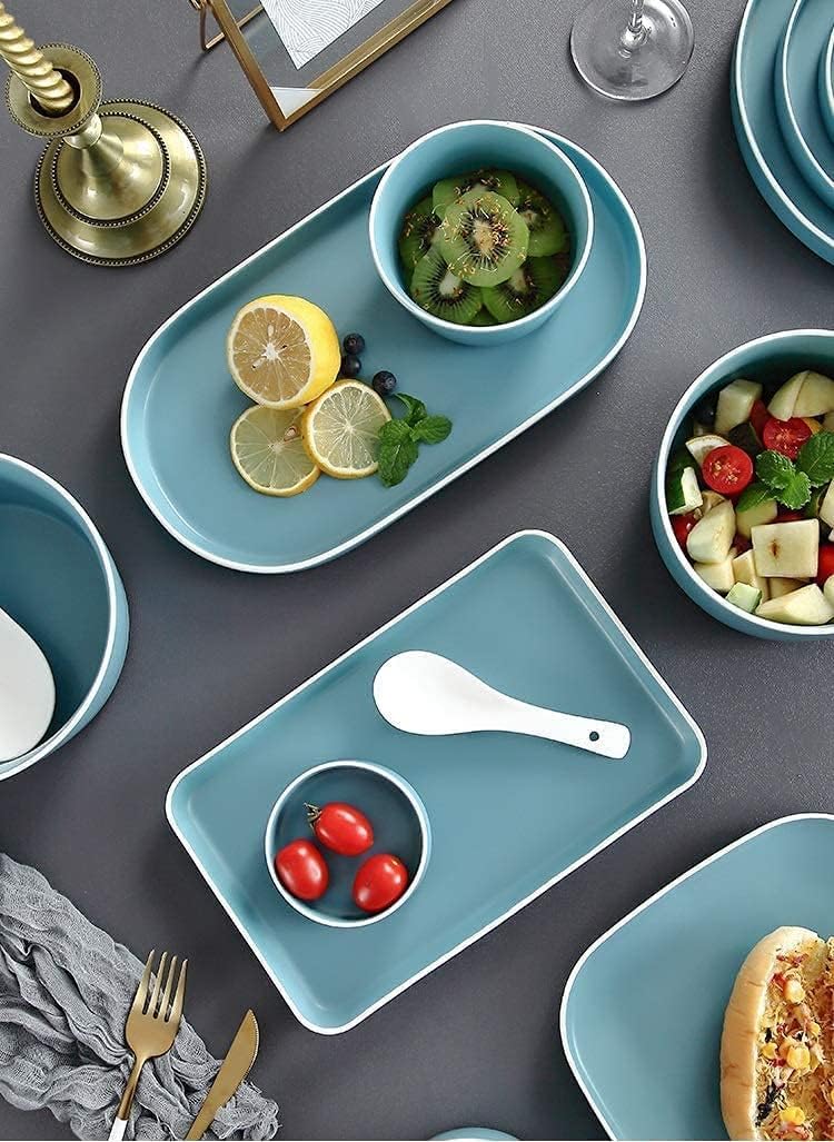 Dinner Set for Family Party Hotel Restaurant Nordic Style Dinnerware Set Chinese Tableware Set Creative Ceramic Dishes Set European Style China Dinner Set Service for 6