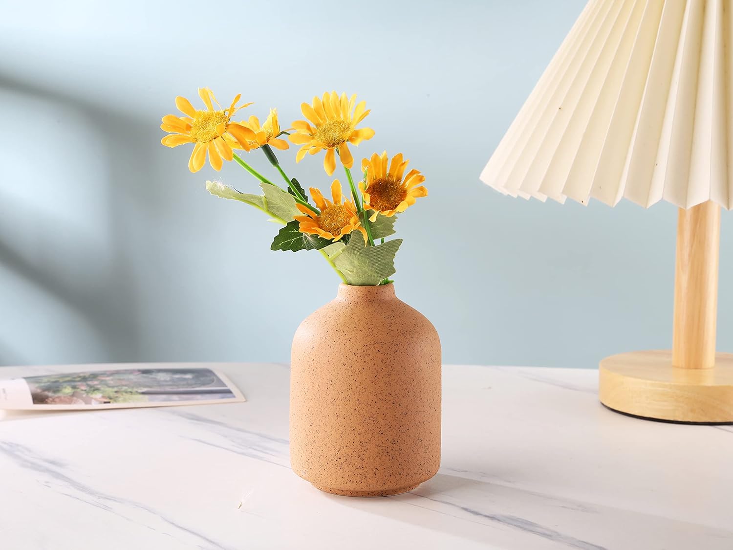 Ceramic Vase - Simple Vase for Flowers Plants, Small Vase, Modern Vase, Dried Flower Vase, Home Decoration, Flower Arrangement Decorative Shooting Props, (Brown)